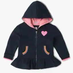 Girls Regular Fit Hoodie with Frilled Hem-image-55