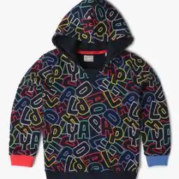 Boys Typographic Print Regular Fit Hooded Sweatshirt-picture-32