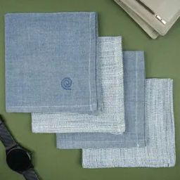 Men Pack of 4 Bamboo Fiber Handkerchiefs  -image-19