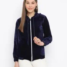 Zip-Front Hooded Jacket with Full Sleeves-52