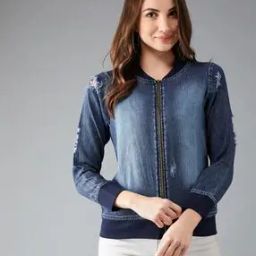 Zip-Front Denim Jacket-image-54