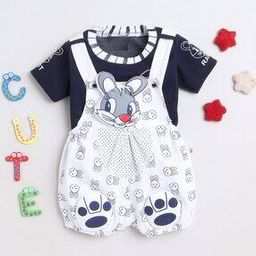 Printed T-Shirt & Dungarees Set-picture-22