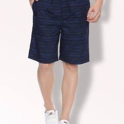 Printed Flat-Front City Shorts-image-11