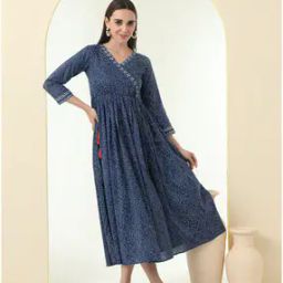 Women Bandhej Print Angrakha Kurta-35