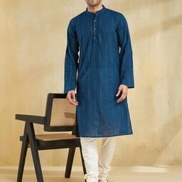 fabindia Men Self-design Slim Fit Long Kurta-picture-46