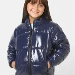 Girls Zip-Front Puffer Jacket-48