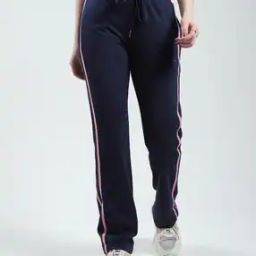 Women Cotton Blend  Straight Track Pants-image-1