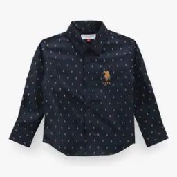 Boys Micro Print Regular Fit Cotton Shirt-image-21