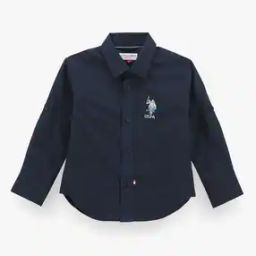 Boys Regular Fit Cotton Shirt with Logo Embroidery-image-99