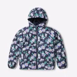 Floral Print Hooded Puffer Jacket-image-39