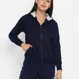 Zip-Front Hoodie with Ribbed Hem-image-61