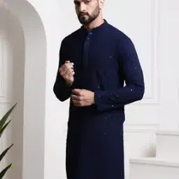 Sequinned Embroidered Cotton Kurta-picture-50
