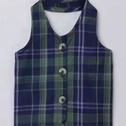Girls Checked Top with Sleeveless -picture-45