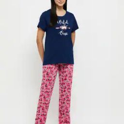 Round-Neck T-shirt & Pyjamas Set-image-75