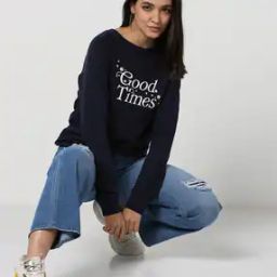 Pure Cotton Slogan Long-Sleeve Sweatshirt-14