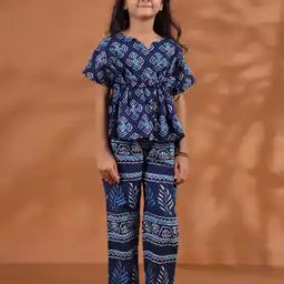 Geometric Print Top & Pants Set-0