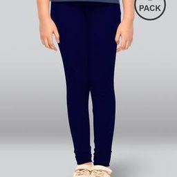 Pack of 2 Girls Cotton Elastane Stretch Slim Fit Leggings-image-88
