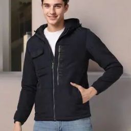 Men Regular Fit Hooded Puffer Jacket-image-6