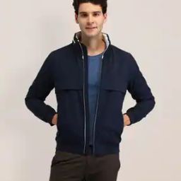 Men Regular Fit Zip-Front Bomber Jacket-image-29