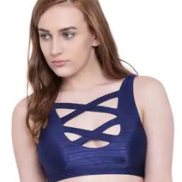 Lightly-Padded Bra with Cutouts-image-5