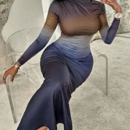 Women Ombre Print Bodycon Dress-image-49