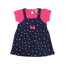 Printed A-Line Frock with Bow Applique-image-50