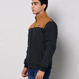 Men Colourblock Regular Fit Bomber Jacket-image-65