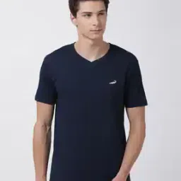 Regular Fit Logo Print V-neck T-Shirt-image-76