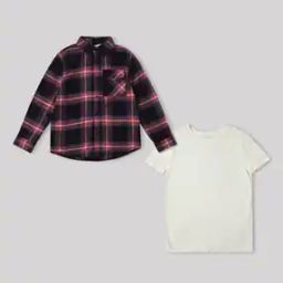 2-Piece Pure Cotton Shirt & T-Shirt Set-image-33