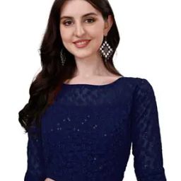 Women Embroidery Back Open Blouse-image-86