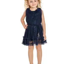 Embellished A-line Dress with Tie-Up-image-78