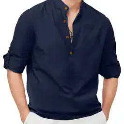 Men Regular Fit Short Kurta with Full Sleeves-image-110