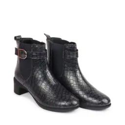 Reptilian Pattern Slip-On Boots-image-5