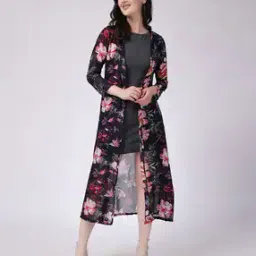 Floral Print Front-Open Shrug-image-64