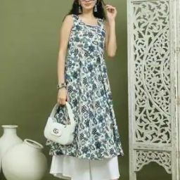 Women Floral Flared Kurta Set-image-28
