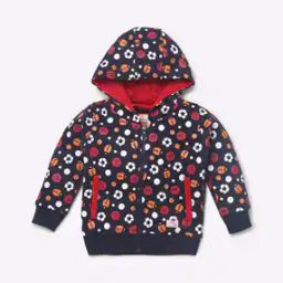Printed Zip-Front Hoodie with Slip Pockets-31