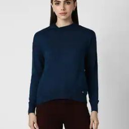 Women Round-Neck Pullover with Ribbed Hem-image-40