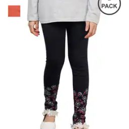 Pack of 2 Floral Print Leggings with Elasticated Waist-image-82