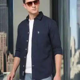 Men Tailored Fit Cotton Shirt-image-83