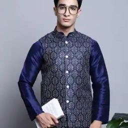 Printed Sleeveless Nehru Jacket-26