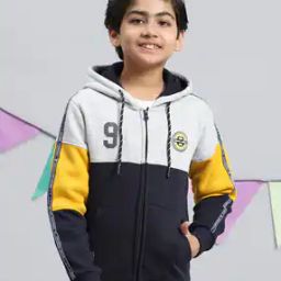 Colourblock Hoodie with Split-Kangaroo Pocket-50