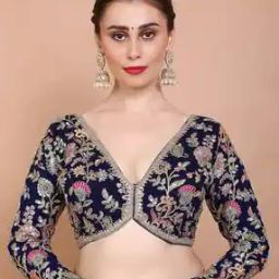 Women Embroidery Back Open Blouse-picture-22