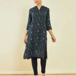 Ikat Print Straight Kurta-15