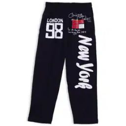 Boys Graphic Print Track Pants with Elasticated Waistband-image-62