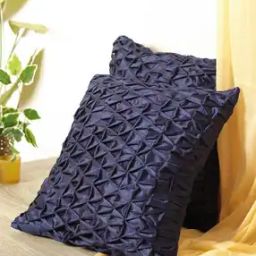 Set of 2 Textured Square Cushion Covers 16" X 16"-25