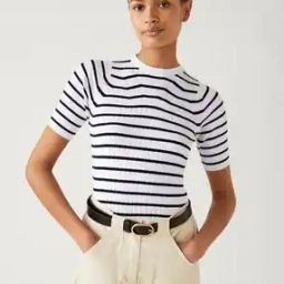 Women Striped Crew-Neck Pullover-image-25