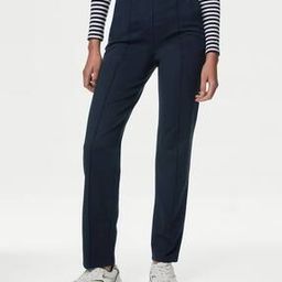 Women Pintucked Straight Trousers with Insert Pockets-image-6