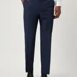 Checked Flat-Front Trousers-image-60