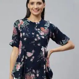 Floral Print Button-Down Top-picture-2