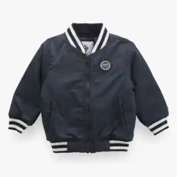 Boys Zip-Front Bomber Jacket with Logo Applique-8